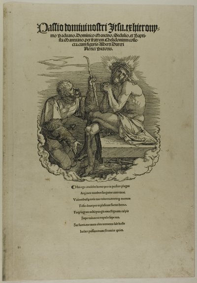Cristo, Varón de dolores, burlado por un soldado, de La gran pasión de Albrecht Dürer