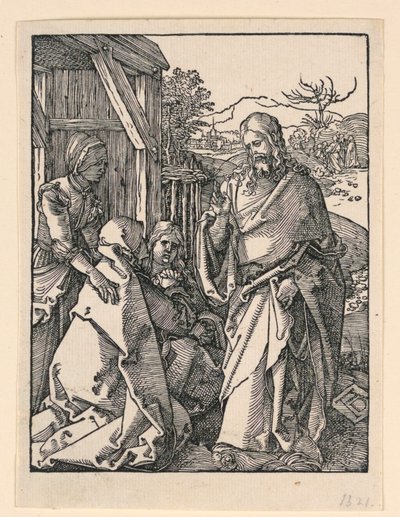 Cristo Despidiéndose de Su Madre, de la Serie La Pequeña Pasión de Albrecht Dürer