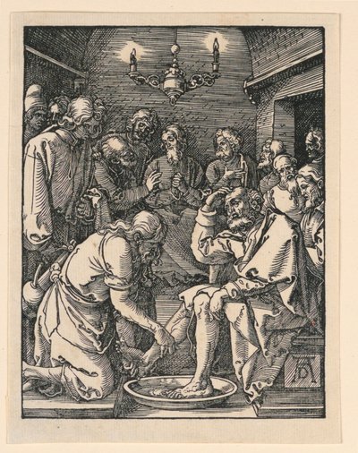 Cristo Lavando los Pies, de la Serie La Pequeña Pasión de Albrecht Dürer