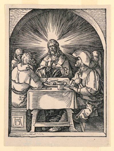Cristo en Emaús, de la serie La pequeña pasión de Albrecht Dürer