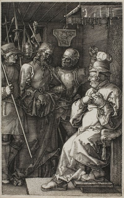 Cristo ante Caifás, de La Pasión Grabada de Albrecht Dürer