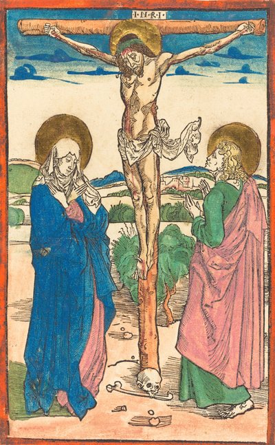 Cristo en la Cruz Entre la Virgen y San Juan, 1493 de Albrecht Dürer