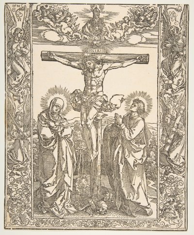 Cristo en la cruz entre la Virgen y San Juan de Albrecht Dürer