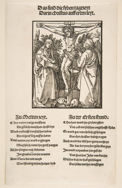 Cristo en la Cruz entre la Virgen y San Juan de Albrecht Dürer