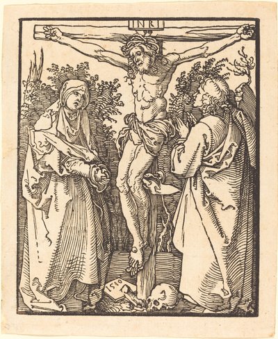 Cristo en la cruz con María y San Juan, 1510 de Albrecht Dürer