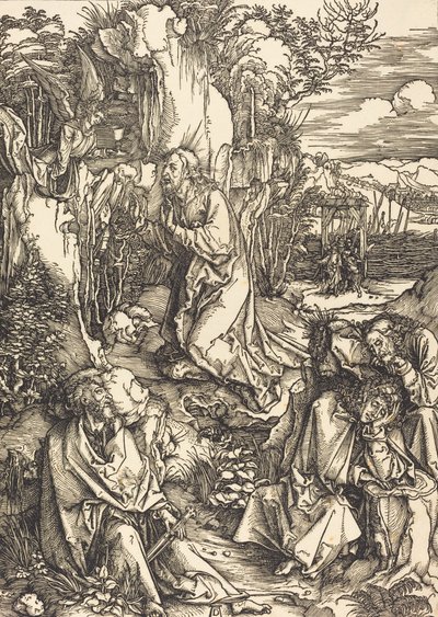 Cristo en el Monte de los Olivos, c. 1497-1499 de Albrecht Dürer