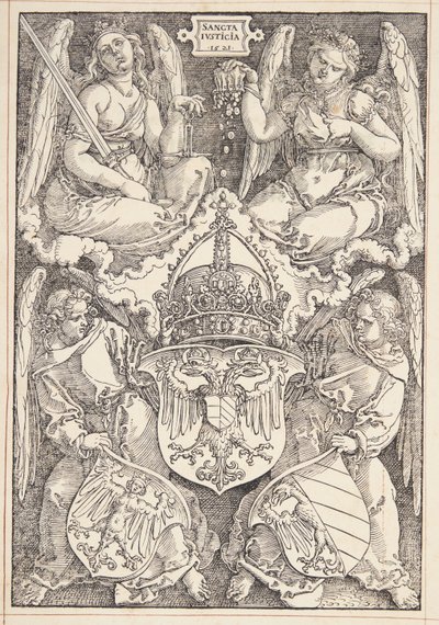 Escudo de armas del Imperio y la ciudad de Núremberg de Albrecht Dürer