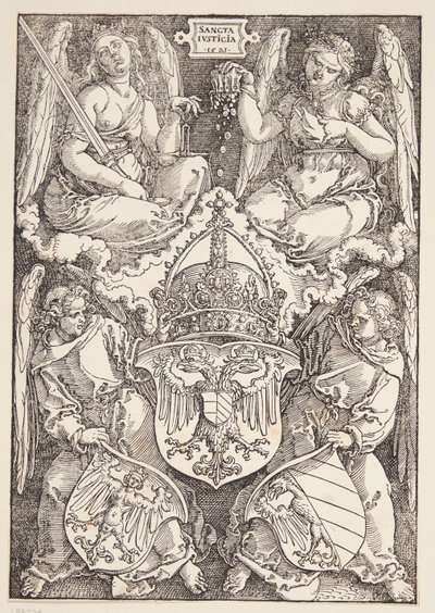 Escudo de armas del Imperio y la ciudad de Núremberg de Albrecht Dürer