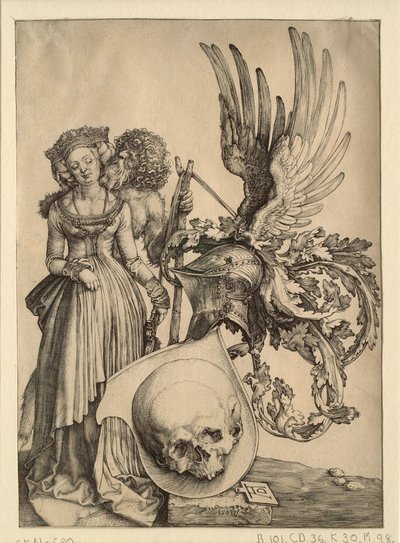 Escudo de armas con una calavera de Albrecht Dürer