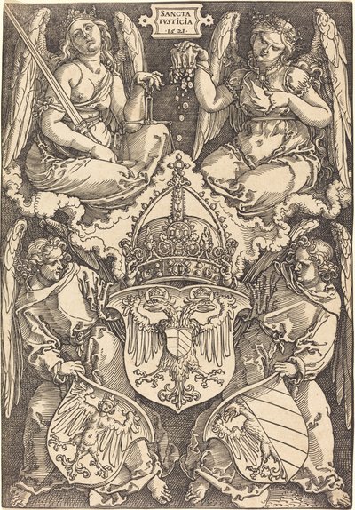 Escudo de armas del Imperio Alemán y la ciudad de Núremberg de Albrecht Dürer