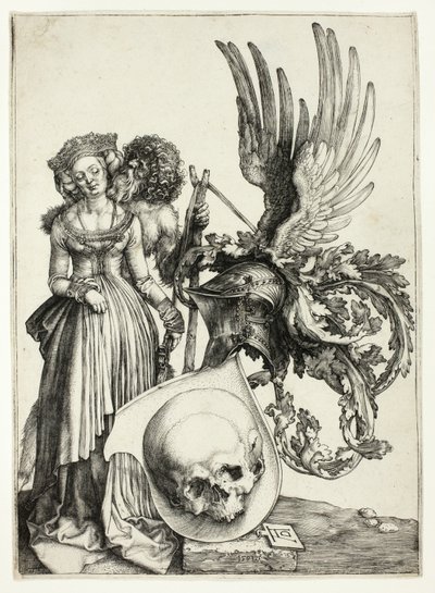 Escudo de armas con una calavera de Albrecht Dürer