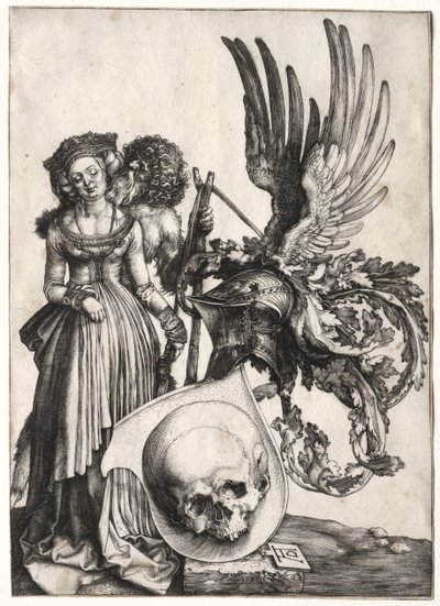 Escudo de armas con una calavera, 1503 de Albrecht Dürer