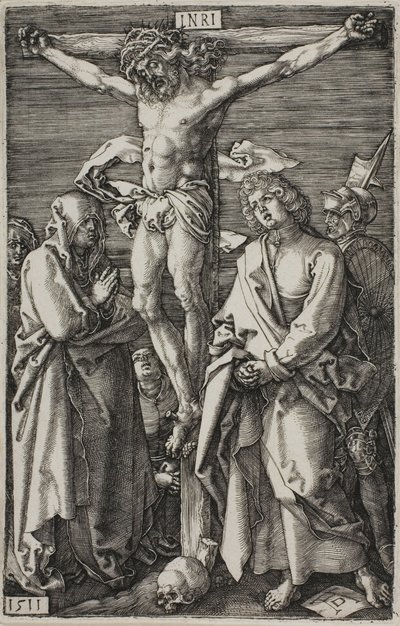 Crucifixión, de La Pasión grabada de Albrecht Dürer