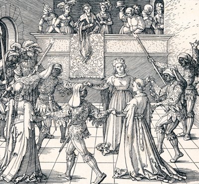 Danza a la luz de las antorchas, Augsburgo, 1516 1906 de Albrecht Dürer