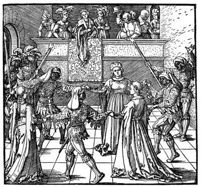Baile a la luz de las antorchas, Augsburgo, 1516, 1936 de Albrecht Dürer