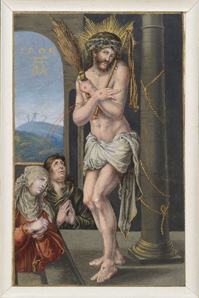 El Hombre de Dolor junto a la columna de la flagelación de Albrecht Dürer