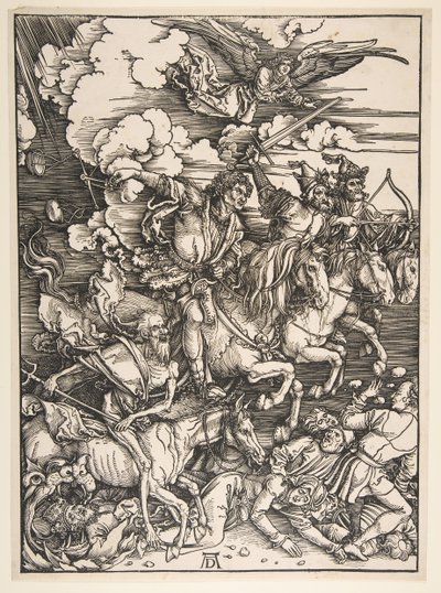 Los Cuatro Jinetes del Apocalipsis, ca. 1497-1498 de Albrecht Dürer