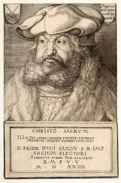 Federico el Sabio, Elector de Sajonia, pub. 1524 de Albrecht Dürer