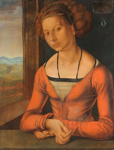 Alemán: Bildnis einer Frau Fürleger mit geflochtenem Haar Retrato de una joven con el pelo trenzado de Albrecht Dürer