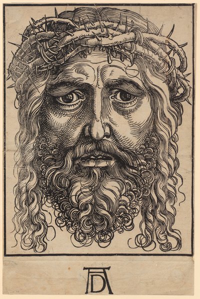 Gran cabeza de Cristo con corona de espinas de Albrecht Dürer
