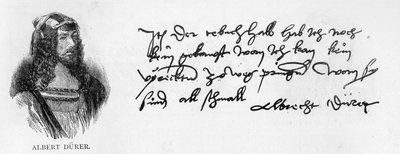 Caligrafía y firma de Albrecht Dürer de Albrecht Dürer