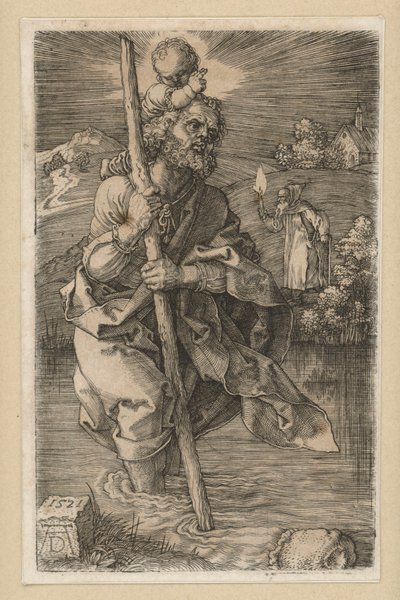 San Cristóbal orientado a la derecha de Albrecht Dürer