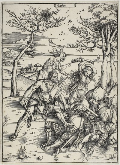 Hércules Conquistando a los Gemelos Moliónides de Albrecht Dürer