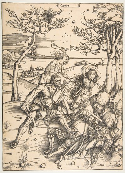 Hércules conquistando a los gemelos Moliónides, s.f. de Albrecht Dürer