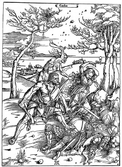 Hércules matando a los Moliónides de Albrecht Dürer