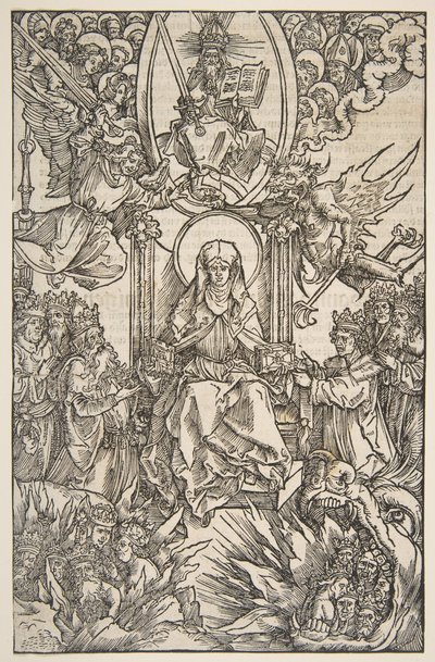 Ilustración de Revelaciones Sancte Birgitte, Koberger Nuremberg 1502 Texto alemán de Albrecht Dürer