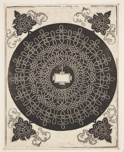 Patrón de cordón entrelazado con escudo oblongo de Albrecht Dürer