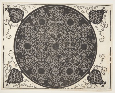 Patrón de cordón entrelazado con siete coronas de Albrecht Dürer