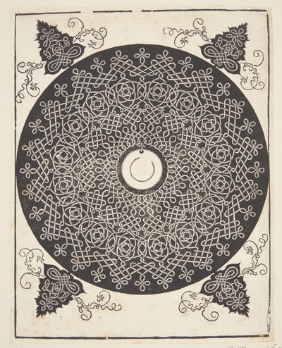 Patrón de cordón entrelazado con medallón blanco de Albrecht Dürer