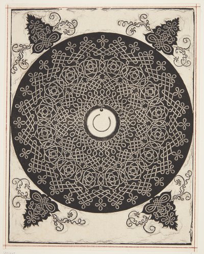 Patrón de cordón entrelazado con medallón blanco de Albrecht Dürer