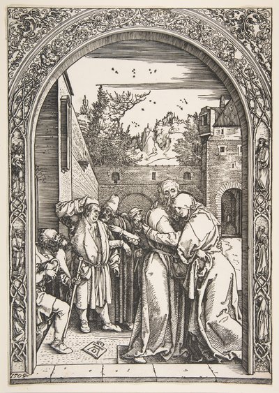 Joaquín y Ana en la Puerta Dorada, de La vida de la Virgen de Albrecht Dürer