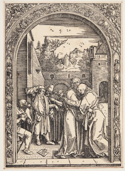 Joaquín y Santa Ana se encuentran en la Puerta Dorada de Albrecht Dürer
