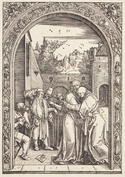 Joaquín y Santa Ana se encuentran en la Puerta Dorada de Albrecht Dürer