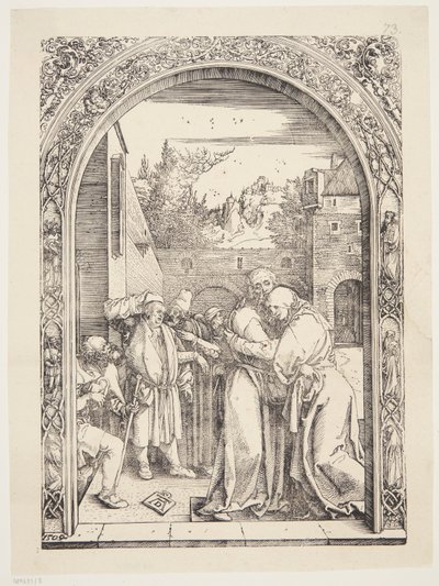 Joaquín y Santa Ana se encuentran en la Puerta Dorada de Albrecht Dürer