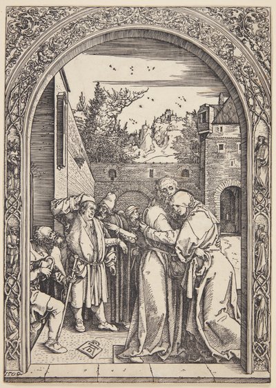 Joaquín y Santa Ana se encuentran en la Puerta Dorada de Albrecht Dürer