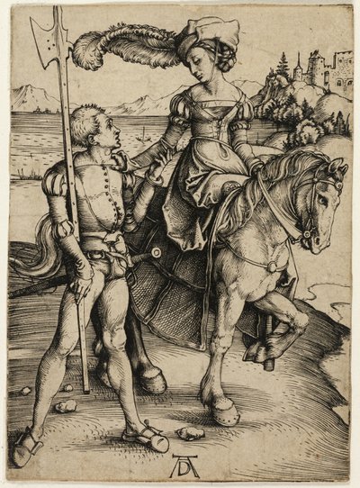 Dama a caballo y Landsknecht de Albrecht Dürer