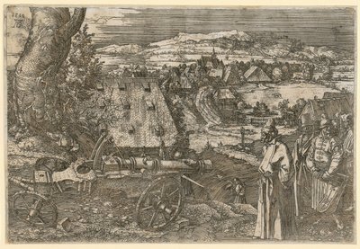 Paisaje con un cañón de Albrecht Dürer