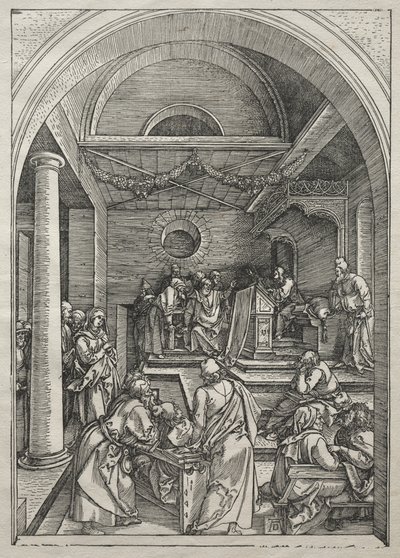 Vida de la Virgen: Cristo entre los doctores de Albrecht Dürer