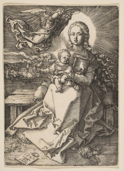 Madonna coronada por un ángel de Albrecht Dürer