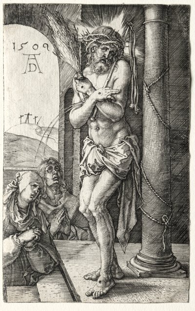 El hombre de dolores junto a la columna, 1509 de Albrecht Dürer