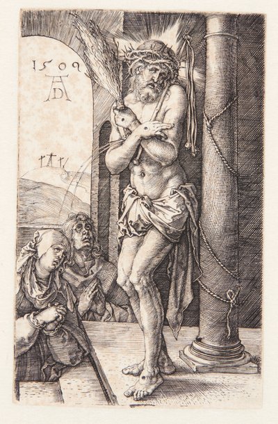 Varón de dolores junto a la columna de Albrecht Dürer