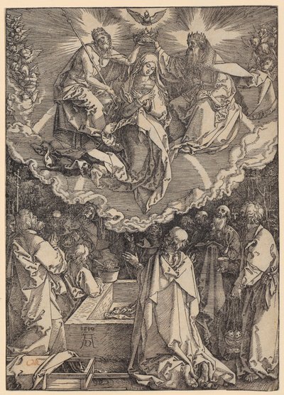 La Asunción y la Coronación de María, lámina 19 de la serie «La vida de María» de Albrecht Dürer