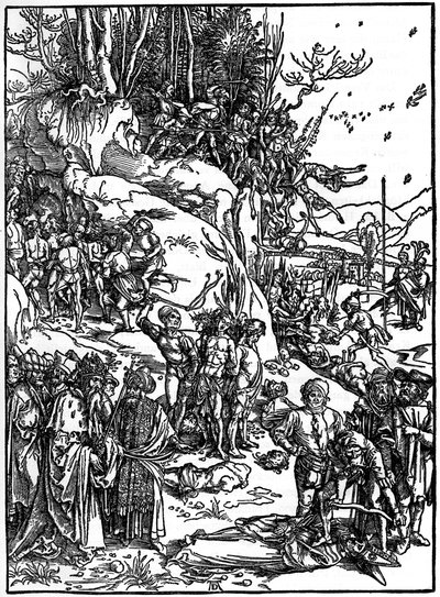 Martirio de los Diez Mil Cristianos en el Monte Ararat, 1495-1497, 1936 de Albrecht Dürer