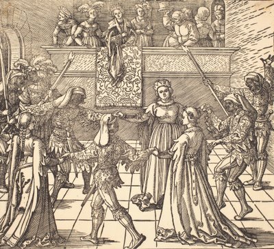 Baile de máscaras con antorchas, c. 1516 de Albrecht Dürer