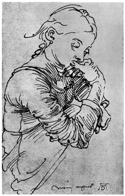 Mi Agnes, esposa de Durero representada como una niña, 1495, 1936 de Albrecht Dürer