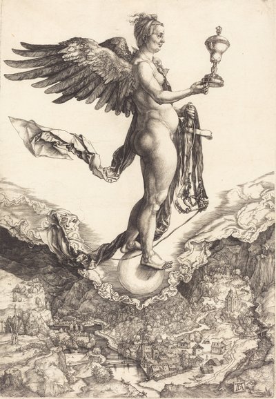 Némesis La Gran Fortuna, c. 1501-1502 de Albrecht Dürer